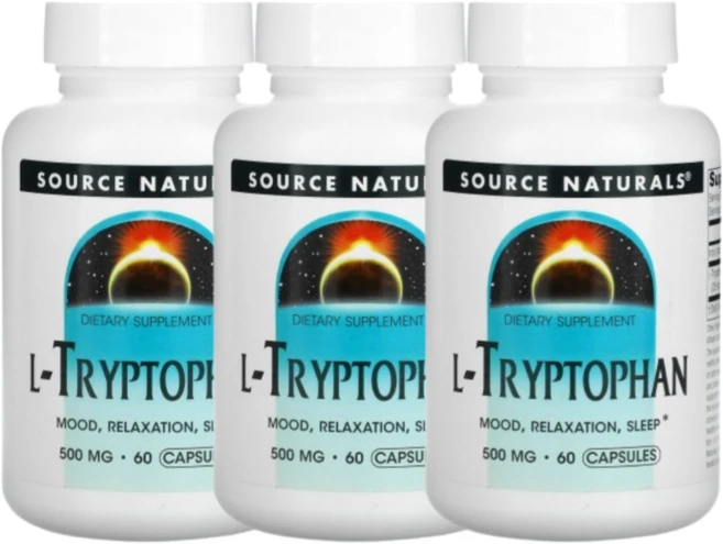 소스내츄럴스 L-트립토판 500mg 캡슐, 3개, 60정 - 쿠팡