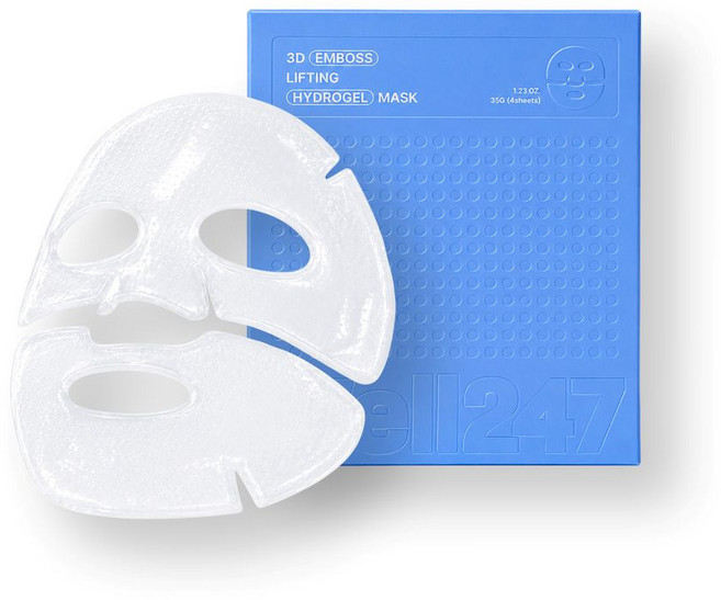 [웰247] 3D 엠보 리프팅 하이드로겔 마스크, 1개, 4개입