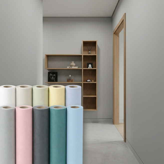 헤인느 붙이는 벽지 시트지 풀없이 셀프 도배 60cm x 10m, 실버그레이