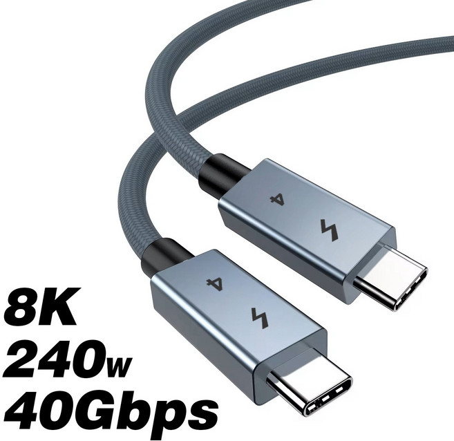 UGOURD 썬더볼트4 케이블 240W 40Gbps, 1m, 1개