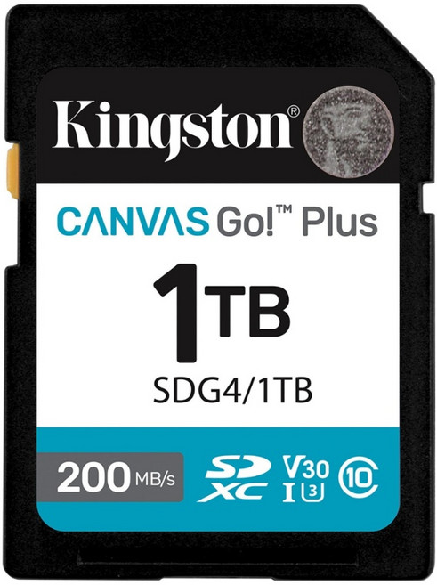 金士頓 Canvas Go! Plus 1TB SDXC 相機 記憶卡 支援4K 影片, 1個