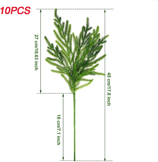 10pcs 크리스마스 시뮬레이션 소나무 바늘 현실적인 느낌 홈 벽난로 테이블 장식 인테리어, [02] 10pcs, 01 green, 1개