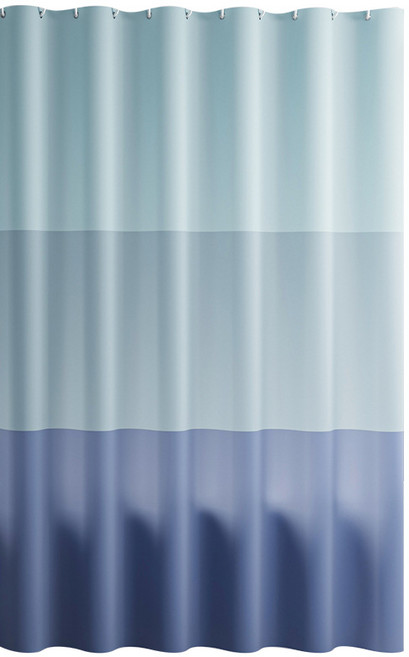 PEVA 욕실 그라데이션 샤워커튼 180cm X 180cm 링포함, 1개, 블루