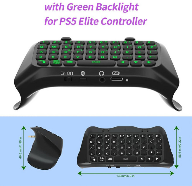 PS5 핸들용 키보드 Bluetooth 무선 외부 채팅 음성, 1개, 1) Black A