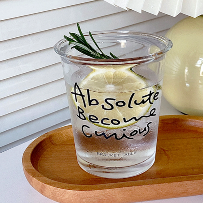 레터링 컵 유리컵 홈카페 내열유리 ab 2종세트, 2개, 블랙ab