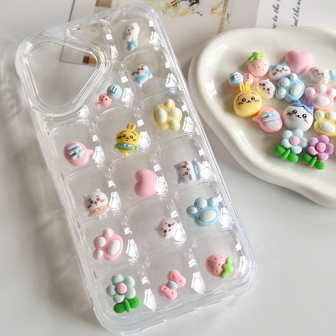 포코포코 아이폰 갤럭시 케이스 분리형 투명범퍼 폰꾸미기 파즈세트