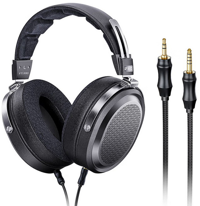 Fiio FT1 프로 개방형 플랫 유선 헤드폰, 블랙