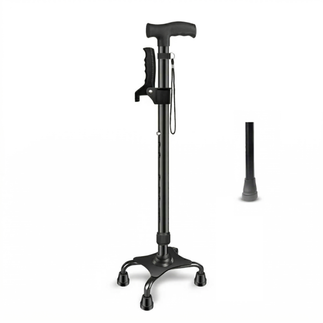 탑초이스 10단 조절 알루미늄 초경량 어르신 지팡이 팔걸이 네발지지대 추가 증정, 튼튼한 외발 네발 겸용 지팡이