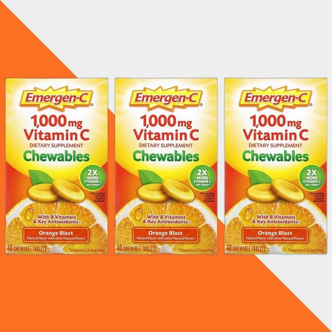 이머전씨 비타민C 츄어블 오렌지 40정 VitaminC 3개 - 쿠팡