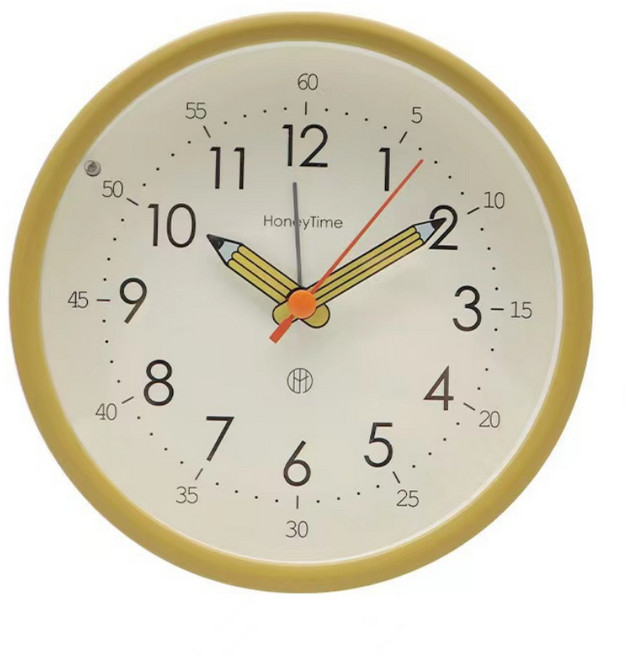 아트위브 시계공부 학습겸용 라운드 알람 탁상시계, 라운드 레몬