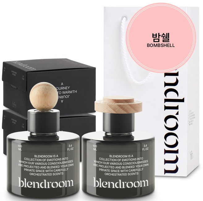 블랜드룸 디퓨저 신차선물 세트 차량용1구+고급형1구+와인쇼핑백, 1개, 신차선물 밤쉘