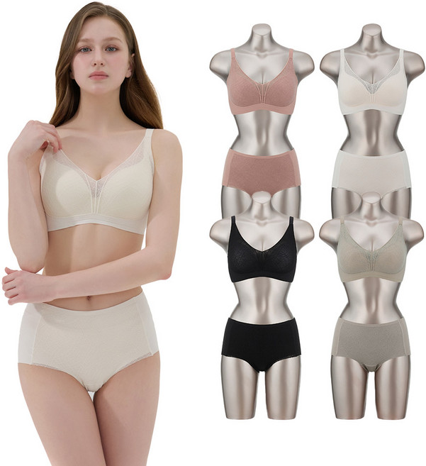 오모떼 누디앤 쉐이핑 파우더 심리스 여성 속옷 브라 팬티 2종 세트 택일