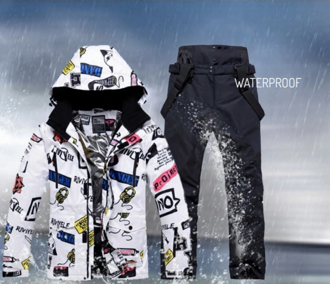 그래피티 스키복 상하의 세트