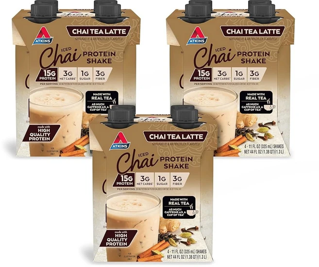차이 티 라떼 맛 단백질 쉐이크 고단백 저탄수화물 저설탕 텐 프리 12 카운트 4개 세트 - 쿠팡