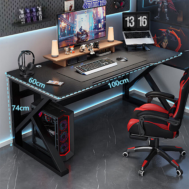 New World 철제책상 게이밍 책상 1200mm S3, 블랙