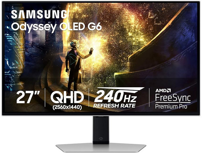 27인치 오디세이 OLED G6 G61SD QHD 및 QD-OLED 240Hz 0 03ms 프리싱크 프로 게이밍 모니터 세련된 메탈 디자인 3년 LS27DG610SNXZ, 240Hz Refresh Rate