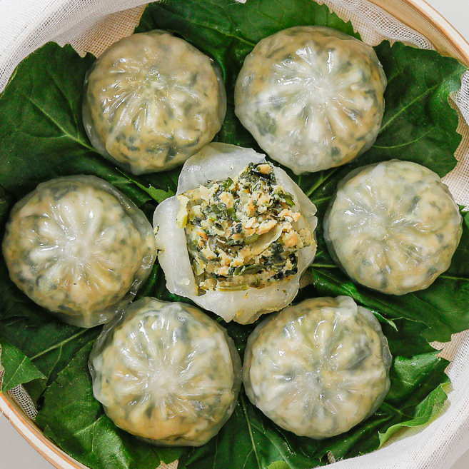 노밀가루 토박이마을 강원도 산나물 만두 쫄깃 식감과 육즙가득 떡국 전골 찐만두 군만두, 1.2kg, 2개