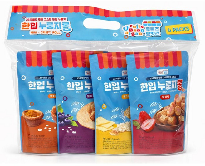 한입 누룽지 크리스피롤 4P세트, 4개, 40g