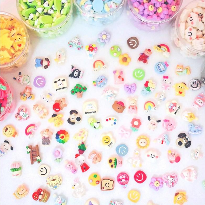 데코덴 파츠 휴대폰폰케이스파츠 휴대폰 꾸미기 만들기, 50개, 멀티