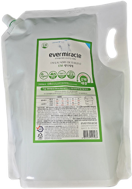 에버미라클 EM 세탁세제 리필, 2L, 1개