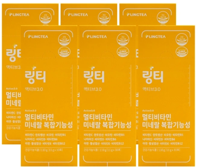 기타 링티 액티브 3.0 11g x 10포 6박스, 110g, 6개 - 쿠팡