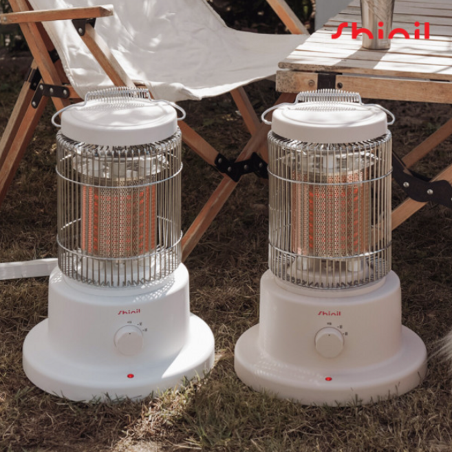 26년 신일 캠핑용 전기히터 적외선 원통형 오방난로 야외 전기난로 난방기 업소용 가정용, 베이지