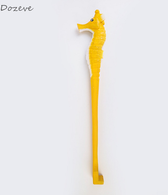 Dozeve 동물형 나무 효자손 큐티 나무 조각 장식품, 해마