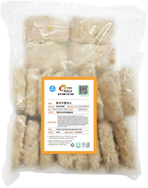 치즈 가득 통치즈 롤까스 120gX20장, 20개, 120g
