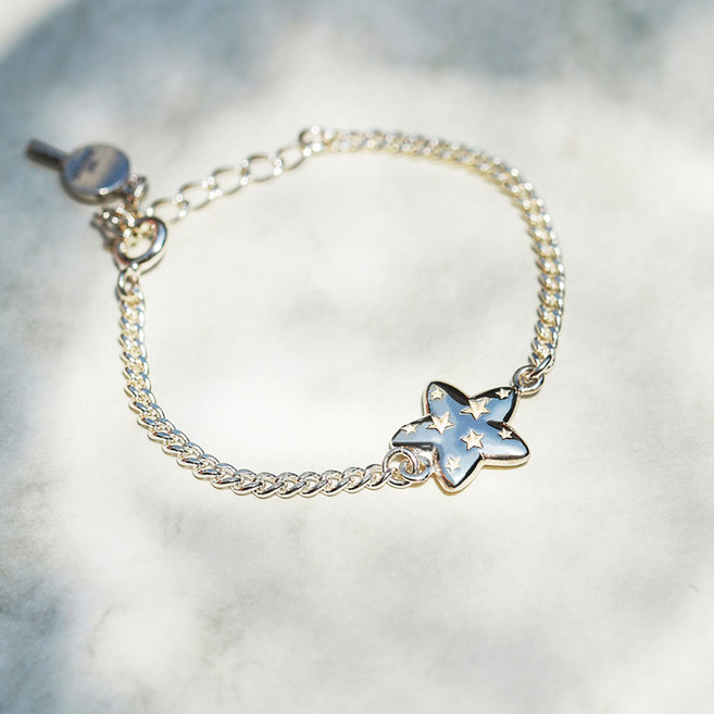 [뽀르띠] 92.5% 실버 미아방지 별 팔찌, 각인 추가, 무알러지 도금 추가, 1개