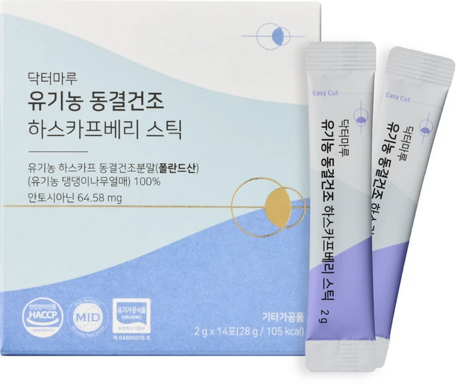 닥터마루 유기농 동결건조 하스카프 베리스틱 2g x 14포, 28g, 1박스 - 쿠팡