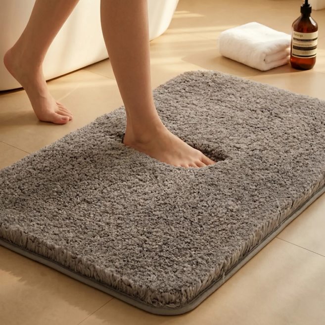 플라네뷔 보들보들 플러시 원단 빨아쓰는 호텔 주방 욕실 발매트, 그레이