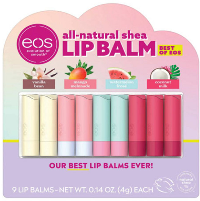 이오에스 립밤 9개입 eos Best of eos Lip Balm 9 Sticks, 9개, 4g