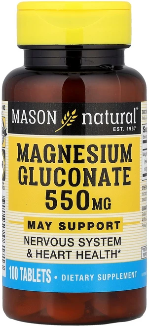메이슨 내추럴 마그네슘글루코네이트 550mg 100정, 2개 - 쿠팡