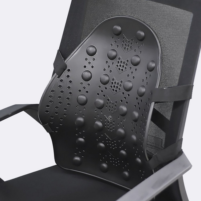 더쎈 자동차 허리쿠션 등받이 지압 받침대 자세교정 허리착, 1개, 블랙