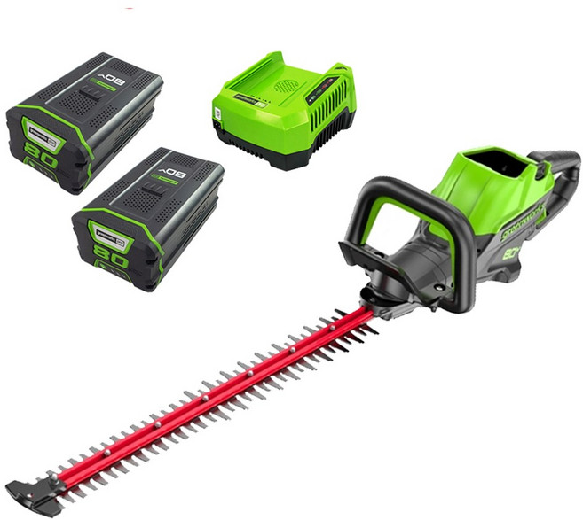 그린웍스 충전전정기 80V 5Ah 배터리2개 엣지트리머 트리머, 1개