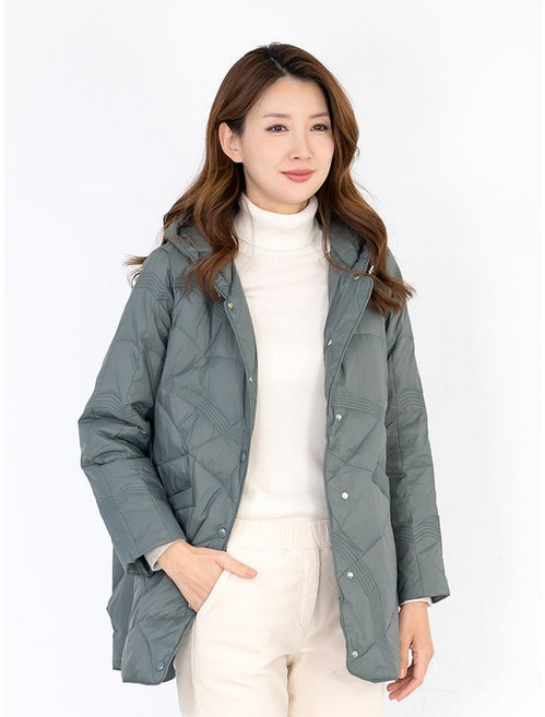 모슬린 엄마옷 후드 자수 오리털 하프패딩점퍼 MQG125270 마담 미시 중년여성 빅사이즈 할머니옷 50대 60대 70대