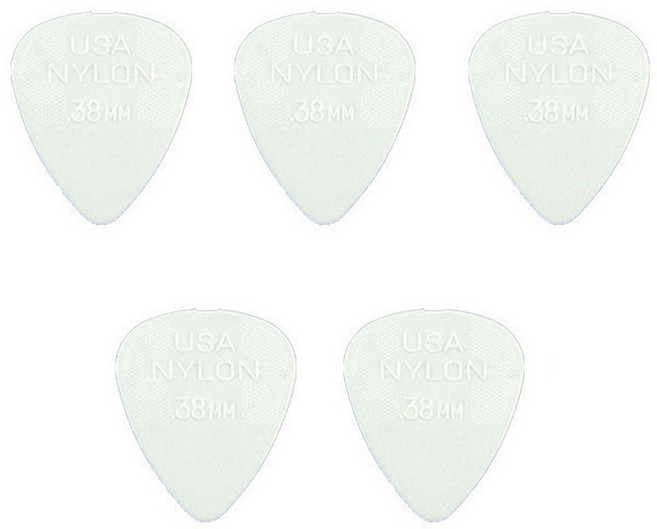 던롭 나일론 기타피크 0.38mm 5개, 1세트