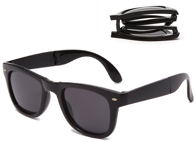 미즈코스 접이식 레저 선글라스 접는 반으로 접히는 심플 블랙 남녀 공용 폴딩 아시안핏 썬글라스