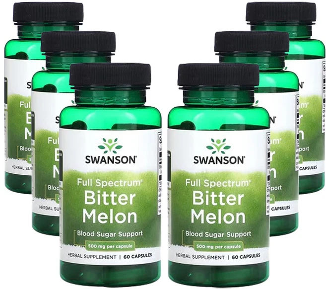 스완슨 풀 스펙트럼 비터 멜론 500 mg 60 캡슐, 6개, 60정 - 쿠팡
