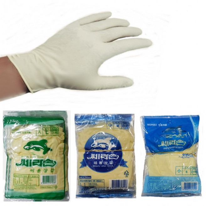 트윕픽 쎄라손 라텍스 미용고무장갑 10켤레 대중소, 대 L, 1개, 선택_대 L