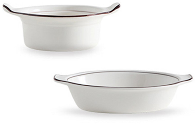 시라쿠스 뉴욕 양손스프볼M+손잡이타원볼 25cm 킹스인 오븐그릇, 2개, 콜라 브라운