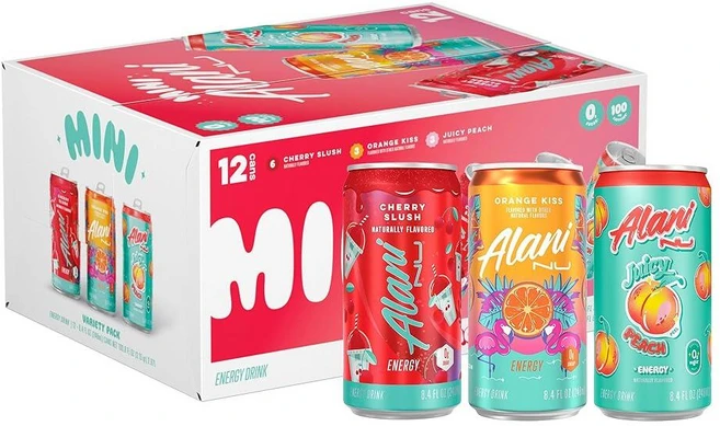 Alani Nu 에너지 드링크 버라이어티 팩 체리 슬러시 쥬시 피치 오렌지 키스 12개입 1세트, 236ml - 쿠팡