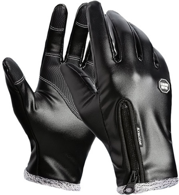 올라운드 겨울장갑 방한장갑 방수 폰터치 자전거 보드, 단색(인조가죽), 1개