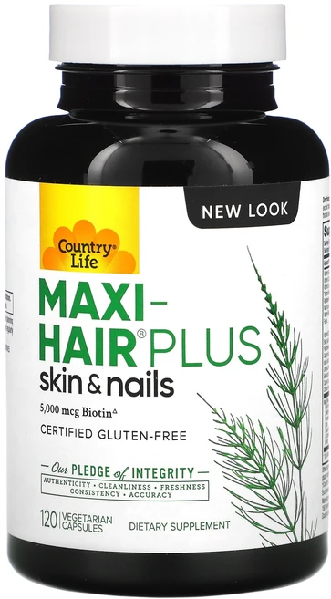 컨트리라이프 Maxi-헤어 플러스 5000mcg 베지캡슐 120정, 120정 베지캡슐 X 1통, 1개 - 쿠팡