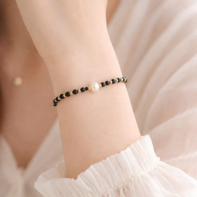 원석 담수 진주 우레탄 패션 팔찌 624