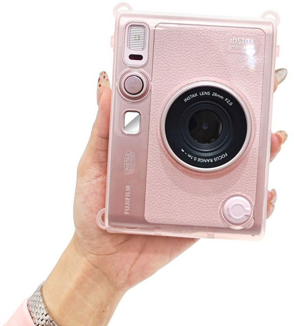 인스탁스 미니 에보 EVO 투명 케이스 핑크 +코엠클리너