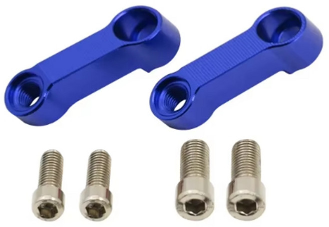발통마켓 오토바이 사이드미러 연장 브라켓 백미러 어댑터, 1세트, 10mm정방향(블루)1세트