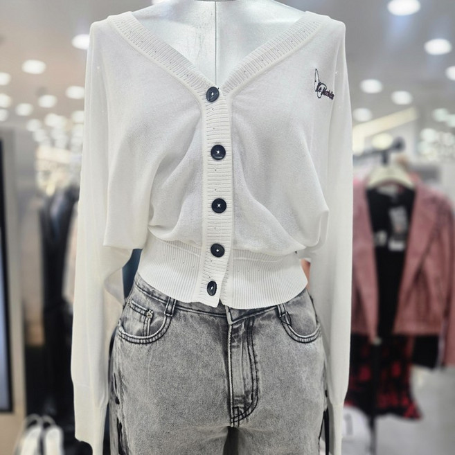 에고이스트 자수 포인트 백 레이스업 가디건 ES2KG961 (ER2KG461)_DG