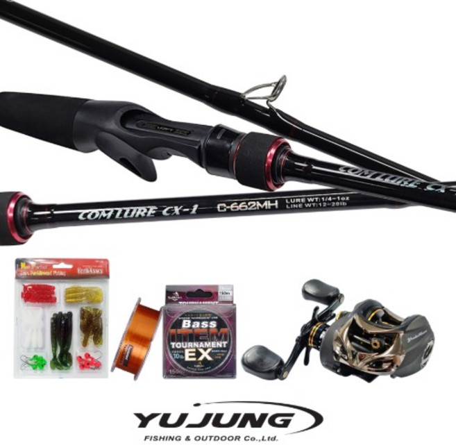 유정낚시 루어낚시대 컴루어 CX1 베이트 루어낚시대세트, C-642M(+5000원), 좌헨들