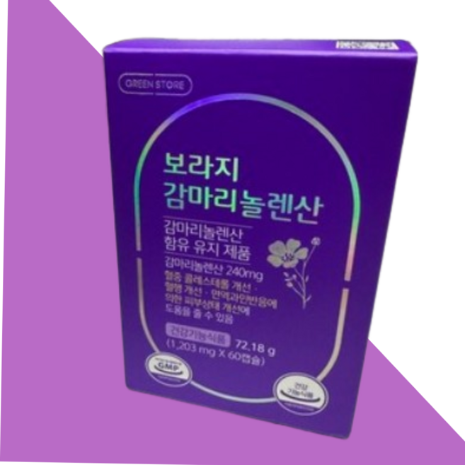 그린스토어 보라지 감마리놀렌산 1203mg 보라지꽃종자유 비타민E, 60회분, 1박스